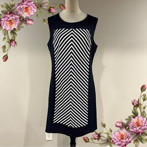 Navy and White Striped Sleeveless Dress size 12